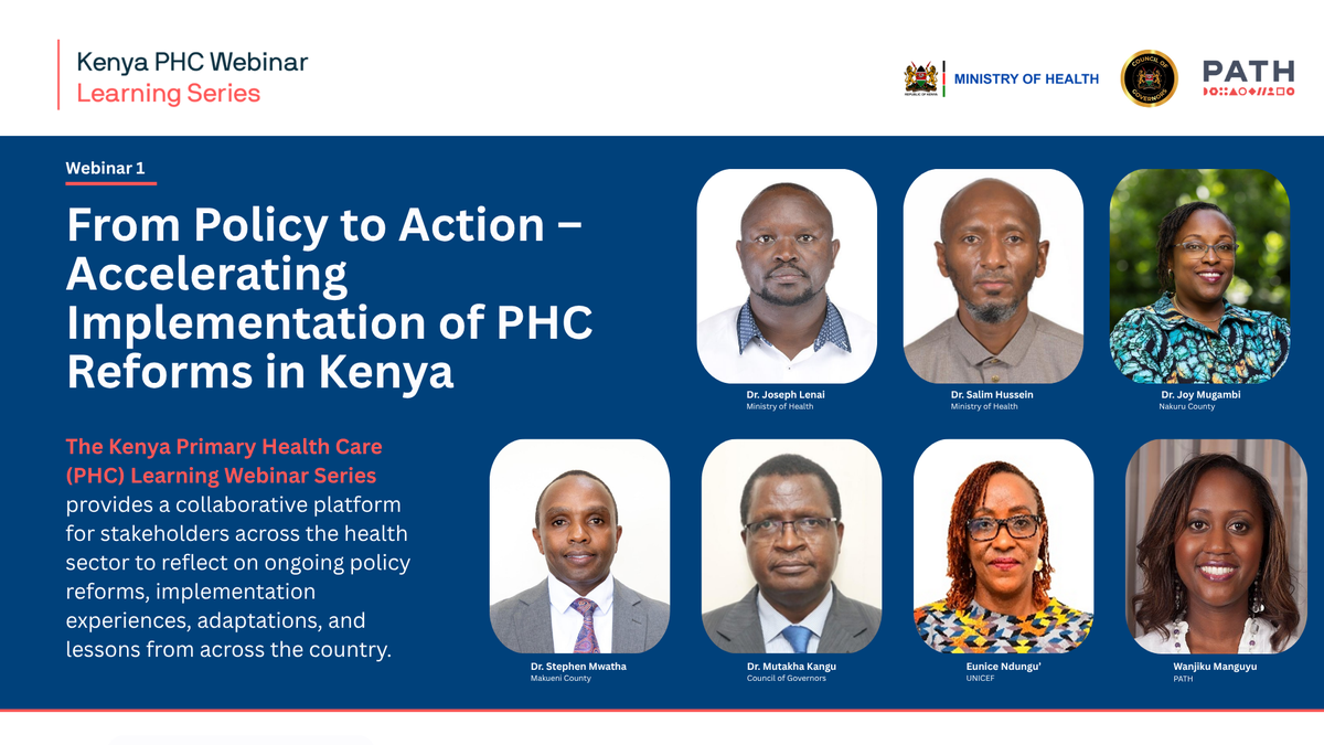 Kenya Primary Health Care Webinar poster. The inaugural session of the Kenya Primary Health Care Webinar Learning Series was held on October 1.