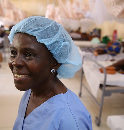 Lucy Barh is a midwife at Redemption Hospital in Monrovia, Liberia. Photo: World Bank/Dominic Chavez.