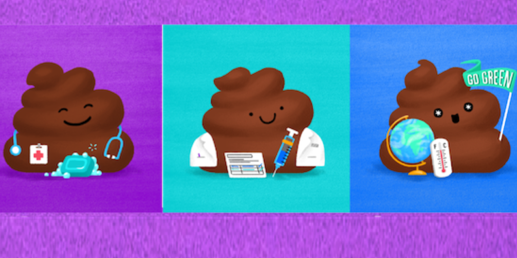 Poo guru: an educational DefeatDD mascot.