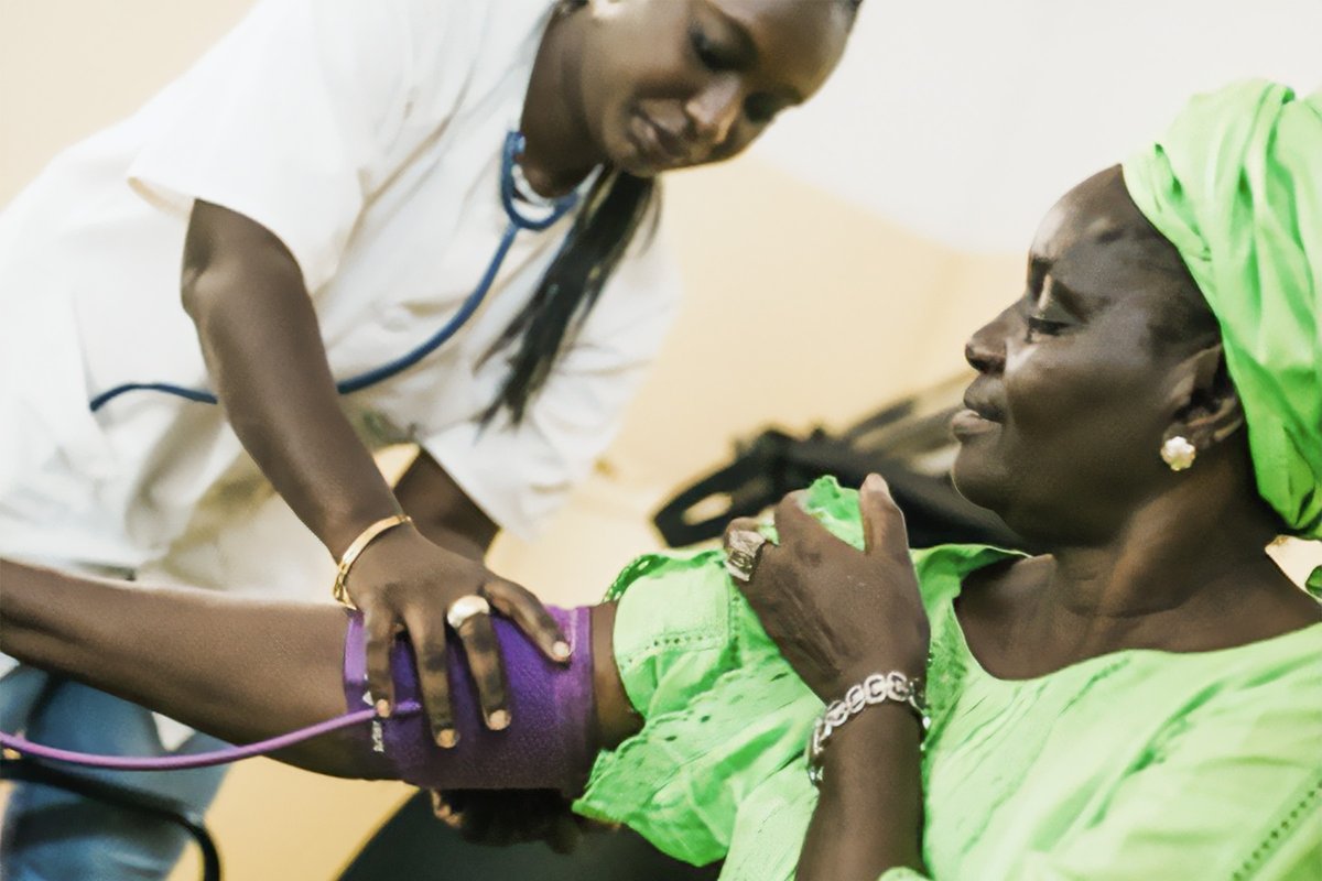 Photo: A health worker participates in a training on noncommunicable diseases. More than 400 health workers in Ghana received such training through PATH-supported projects and programs.