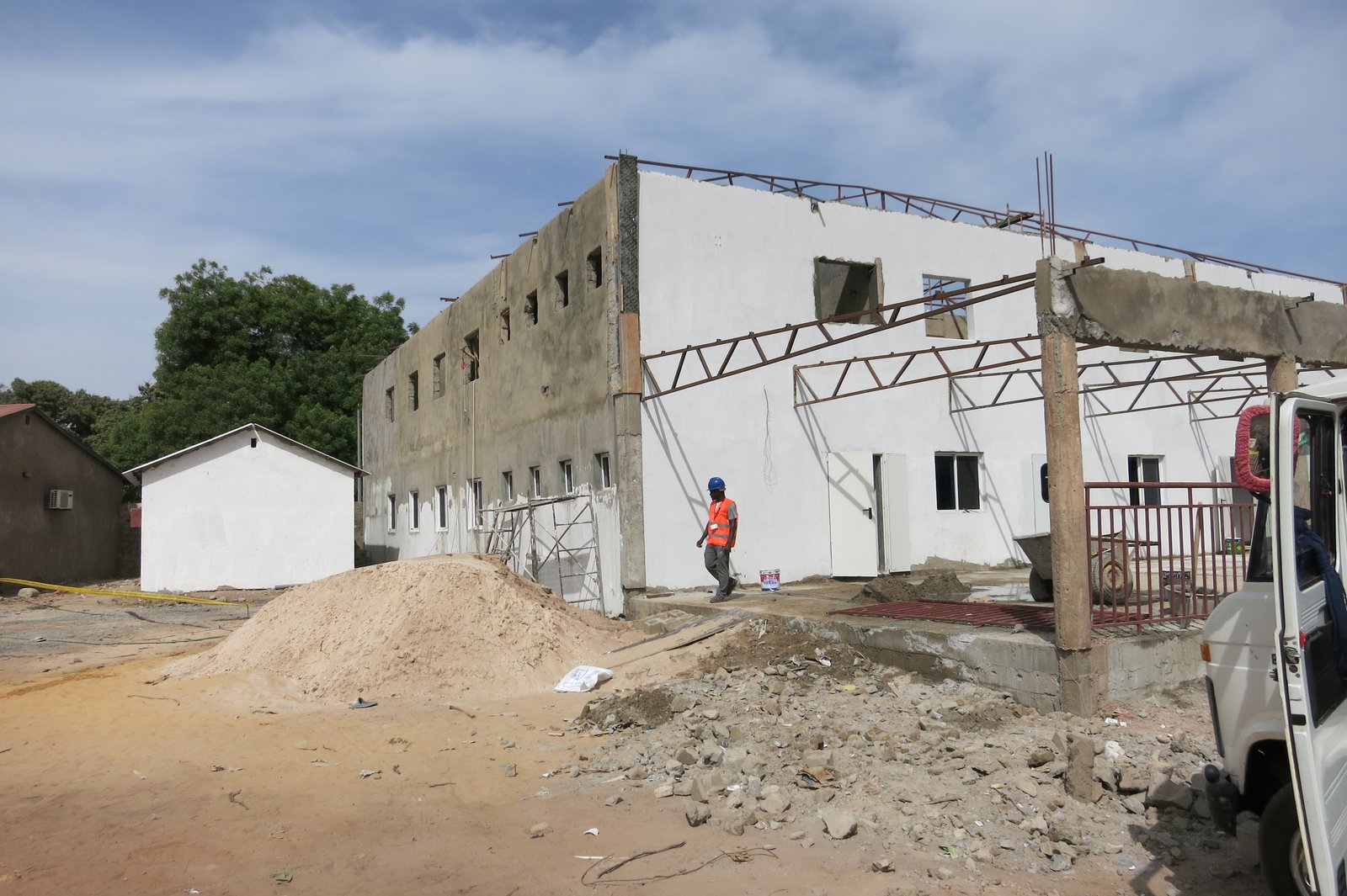 Brikama Health Center during construction in The Gambia. Photo: PATH/Lauren Newhouse