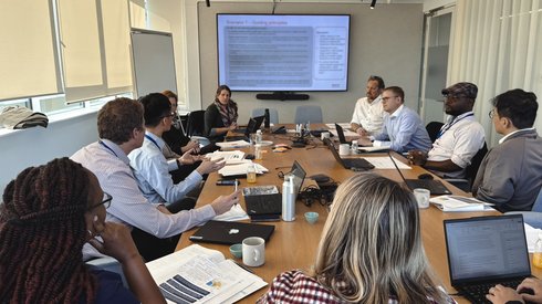 PATH and CEPI team members participate in a simulation exercise to test the design and development of the Biospecimen Sourcing Initiative. Photo: CEPI.