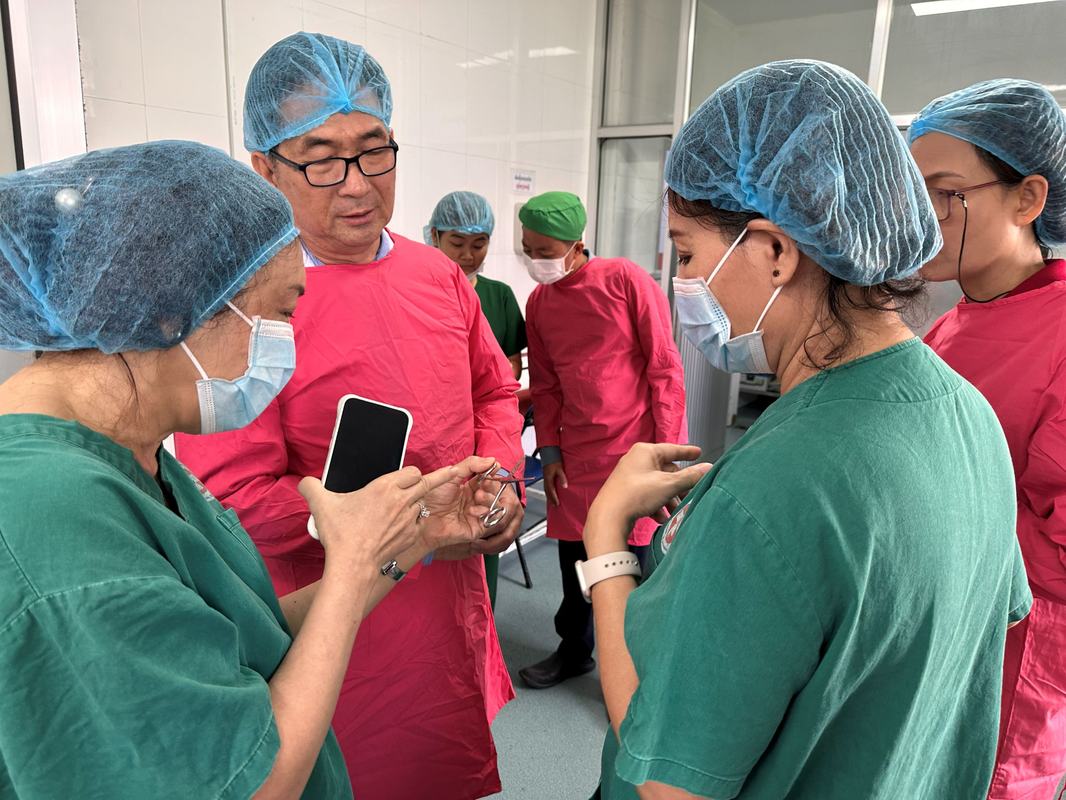 IPC experts and hospital staff during a scoping visit at a provincial hospital in Cambodia.