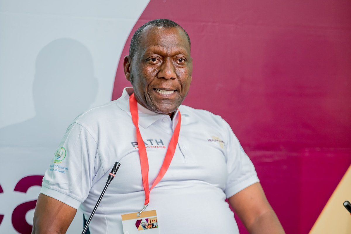 Nambaje Elias, a CKD survivor, shares his story during a panel discussion at the launch of the expanded Healthy Heart Africa project in Rwanda. Photo: PATH/Kanyarwanda Arts.