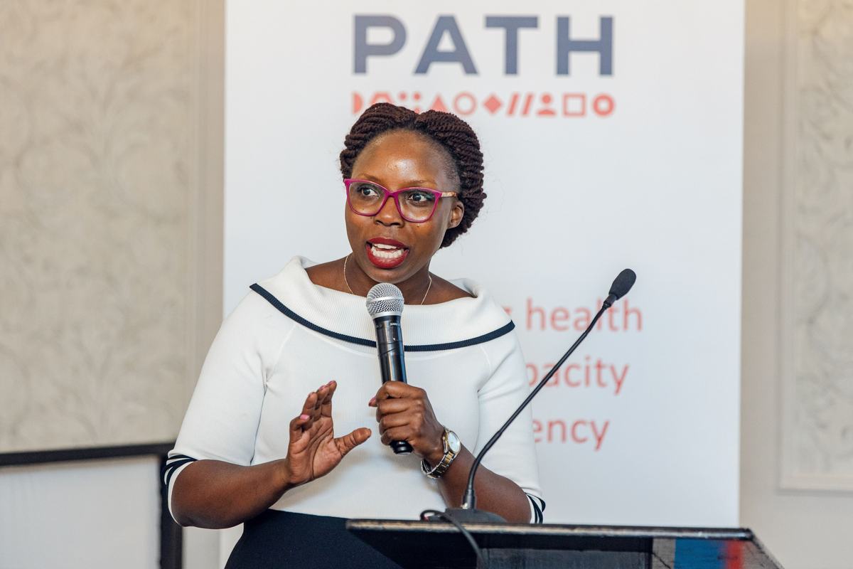 Esther Nasikye delivers remarks at MNCH Conference
