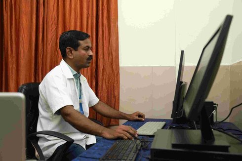 A doctor at the district primary health care centre at Karad, in Maharashtra's Satara district.  Shubham Gandhi/PATH