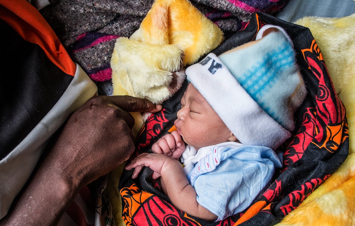 Newborn baby in blankets