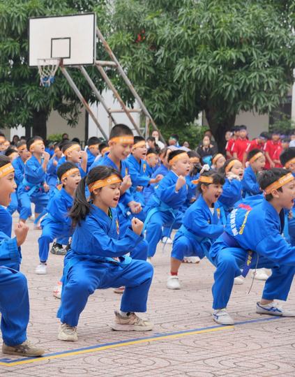 Students participating in School Sport Day