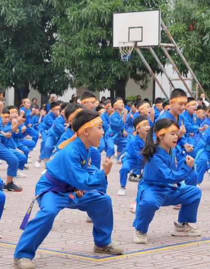 Students participating in School Sport Day