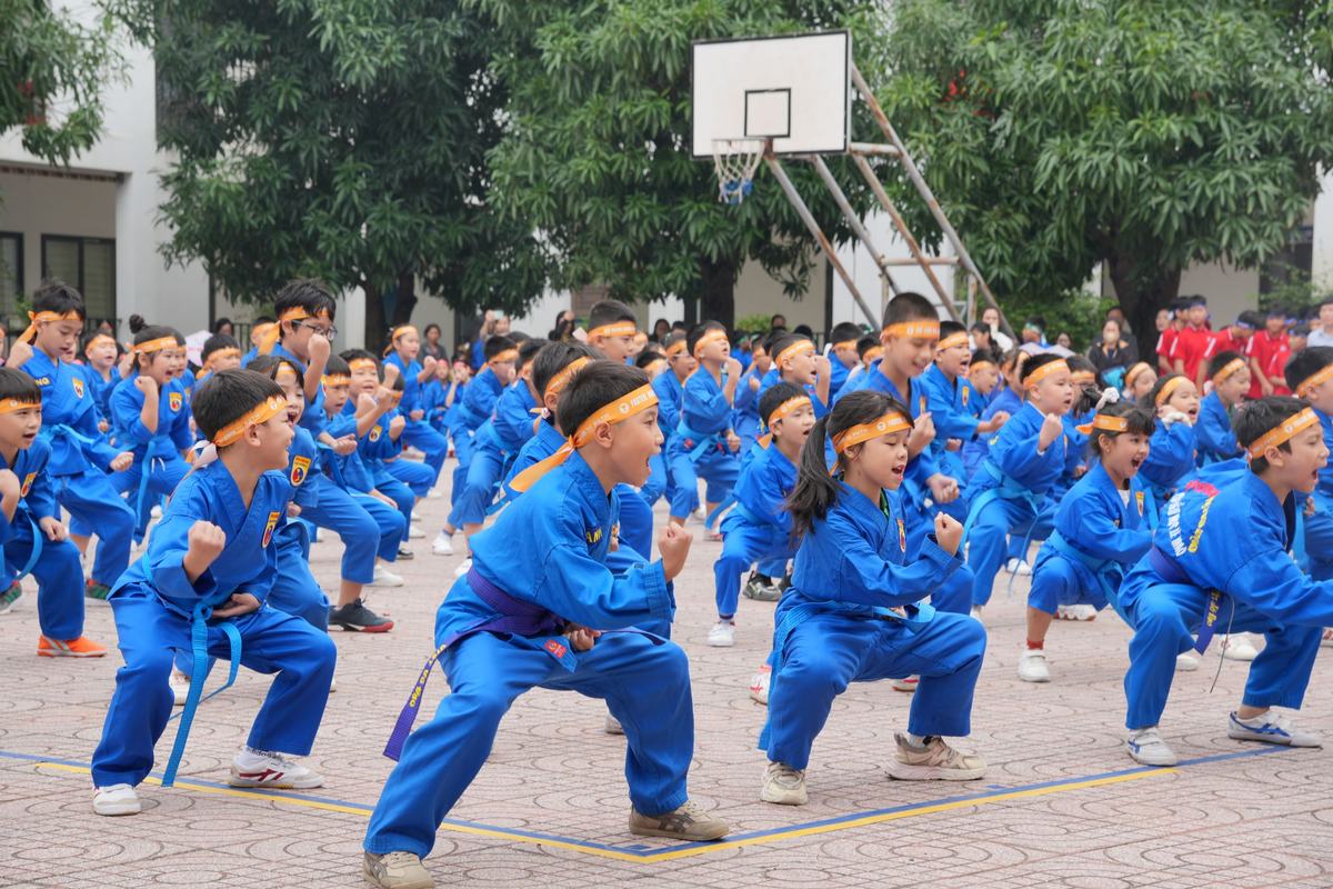 Students participating in School Sport Day