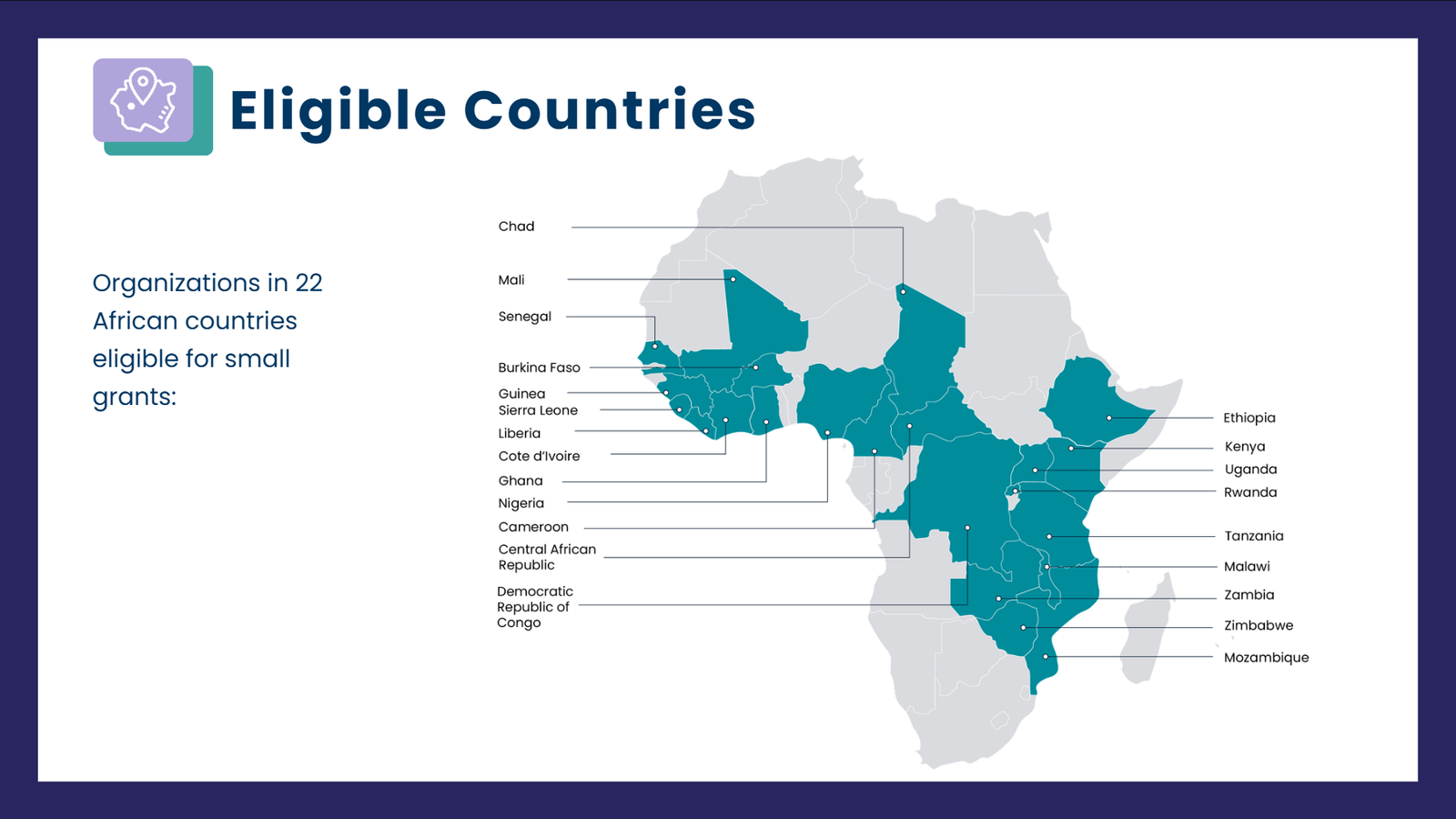 VOICES eligible countries graphic