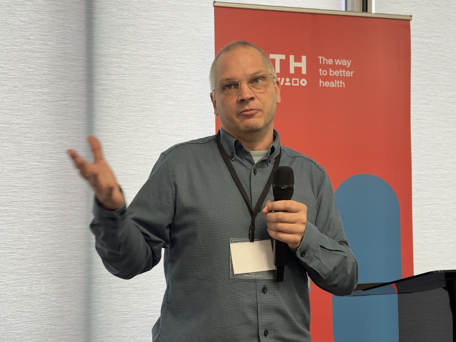 Dr. Carl Leitner, Digital Health and Interoperability Lead at the World Health Organization, speaking during the regional convening in Johannesburg, South Africa. Photo: PATH/Sintha Chiumia.